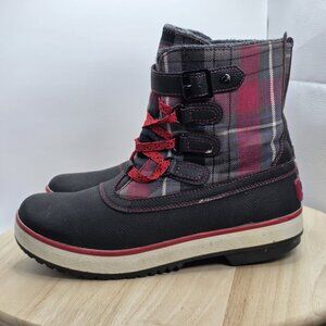 UGG Women’s Decatur Plaid Boots Waterproof Black/Red Size US 8 S/N 1001742